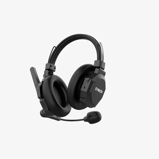 (13x unit, dual-ear) 2-Way Intercom Headset System, 500m Transmission Range, AI Noise-Cancellation and Bluetooth Connection