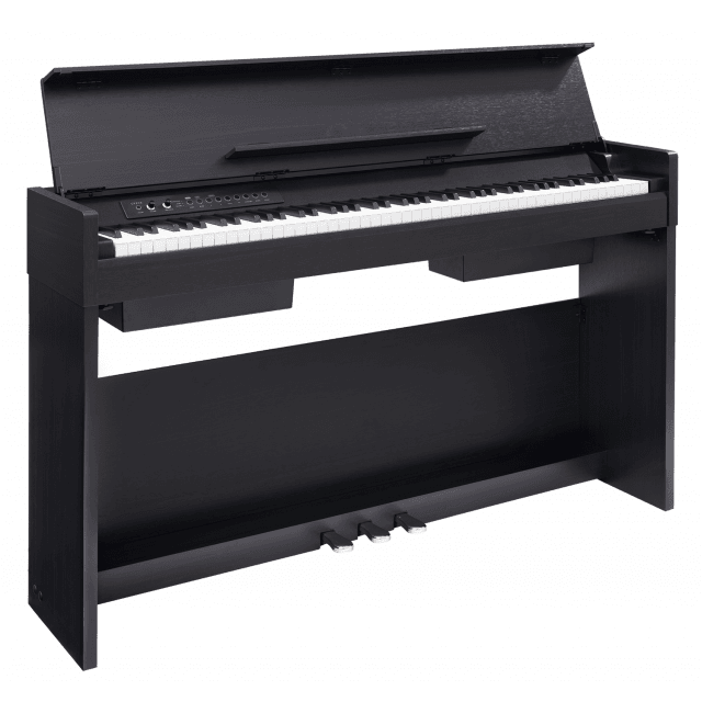 Compact digital piano with black finish