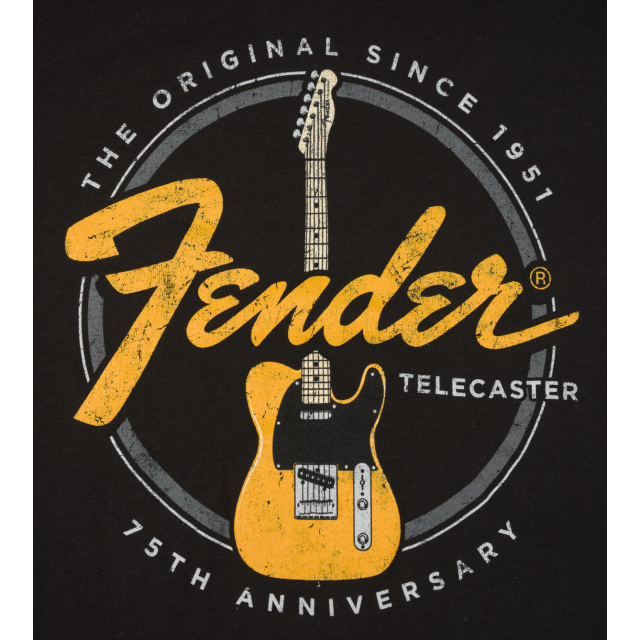 Telecaster® 75th Tele® Tee, Vintage Black, L, 9101391597
