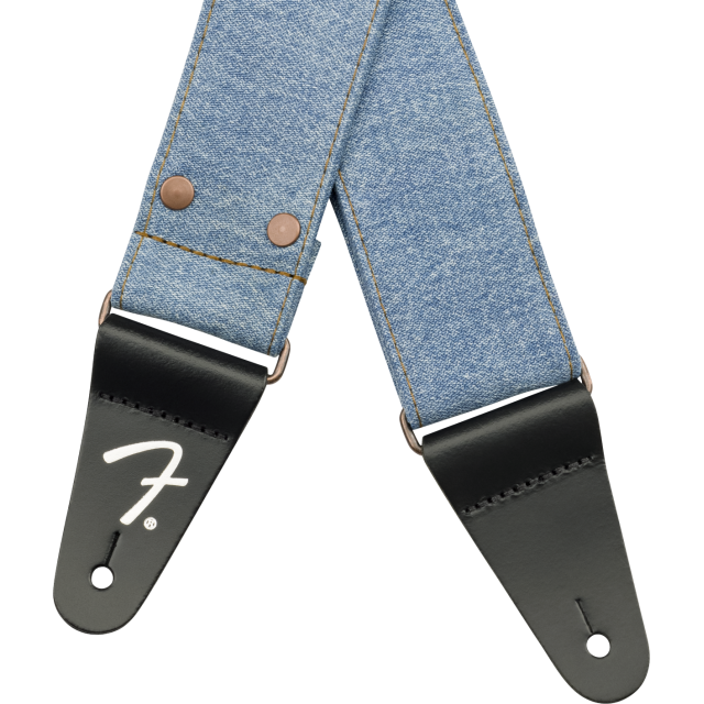 Fender® x Wrangler® Riveted Denim Strap, Light Indigo