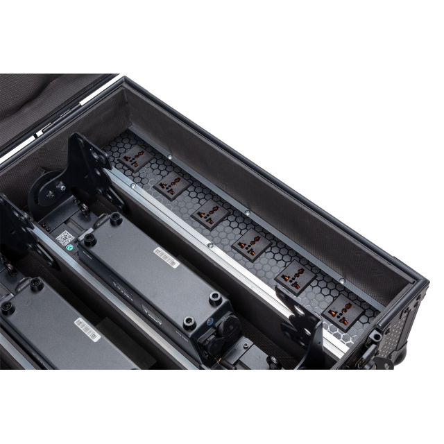 Set of 6 led bar battery powered with flight case