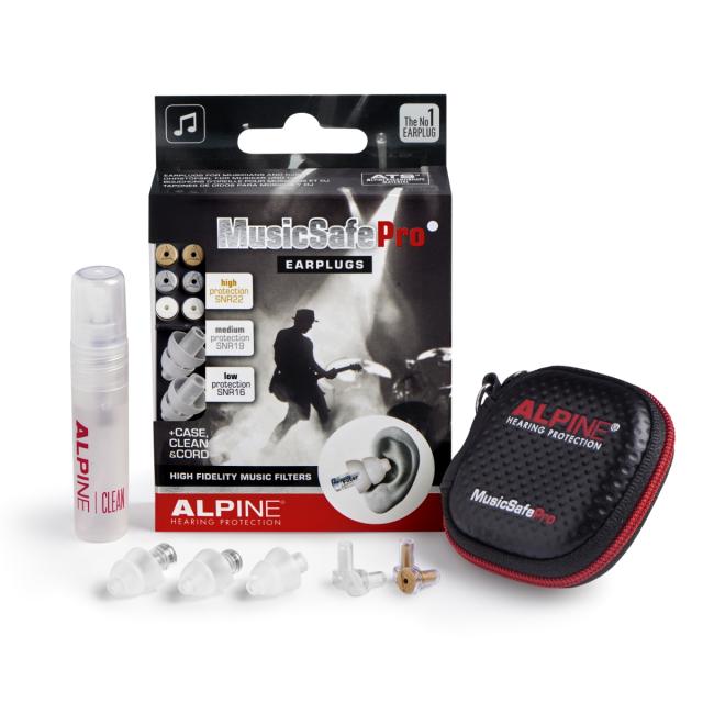 Earplug kit for hearing protection including 3 attenuation filters and travelbox - Black edition 2014