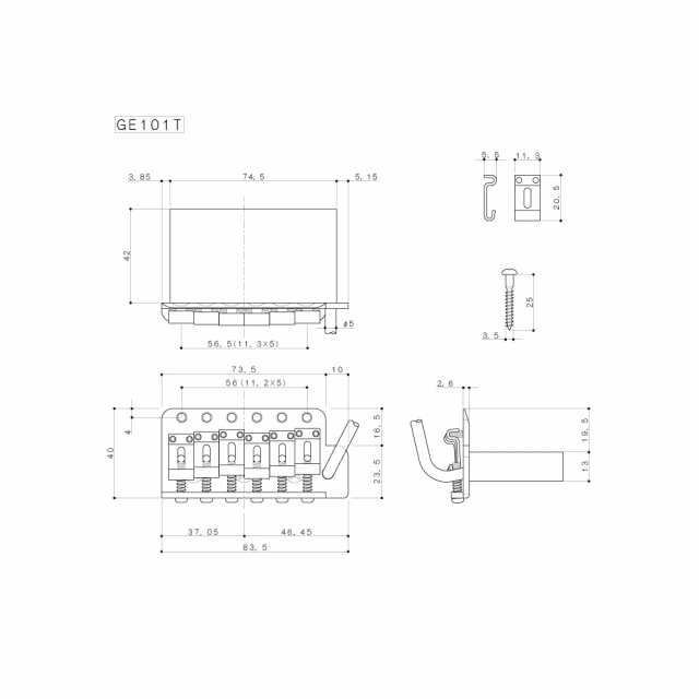 Tremolo Bridge (Chrome)