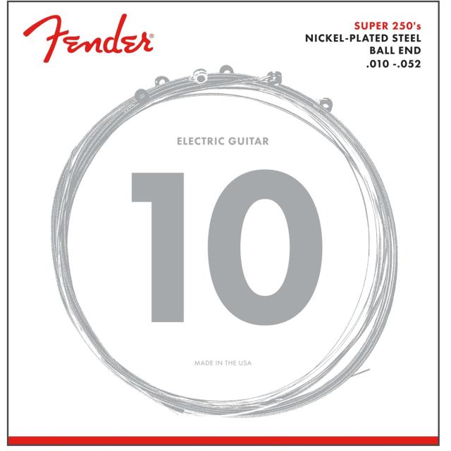 Super 250 Guitar Strings Set Nickel Plated Steel Ball End 250RH Gauges .010-.052