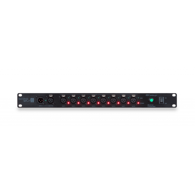 Distributore DMX 1 Ingresso / 8 Uscite, 1 unità rack