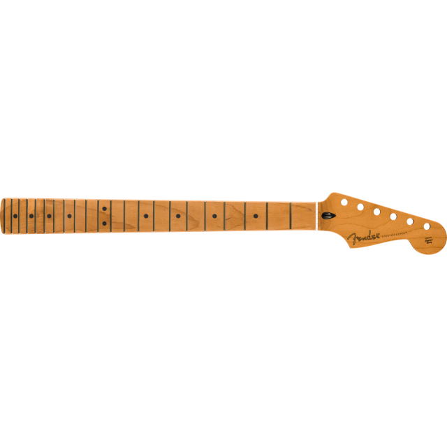 Manico per Stratocaster® Satin Roasted Maple, 22 Tasti Jumbo, 12" Radius, Profilo Flat Oval, Acero