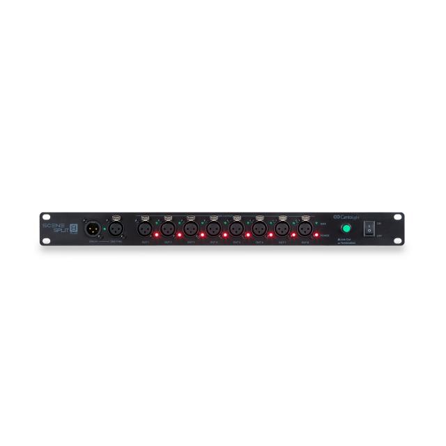 1 Input / 8 Outputs DMX Distributor, 1 rack unit