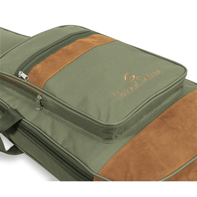 Borsa chitarra elettrica con inserti in pelle suede