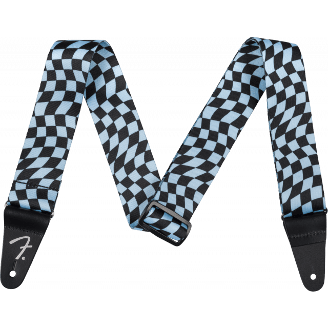 Wavy Checkerboard Polyester Strap, Blue