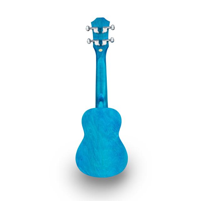 Soprano ukulele with inlaid drawing and bag