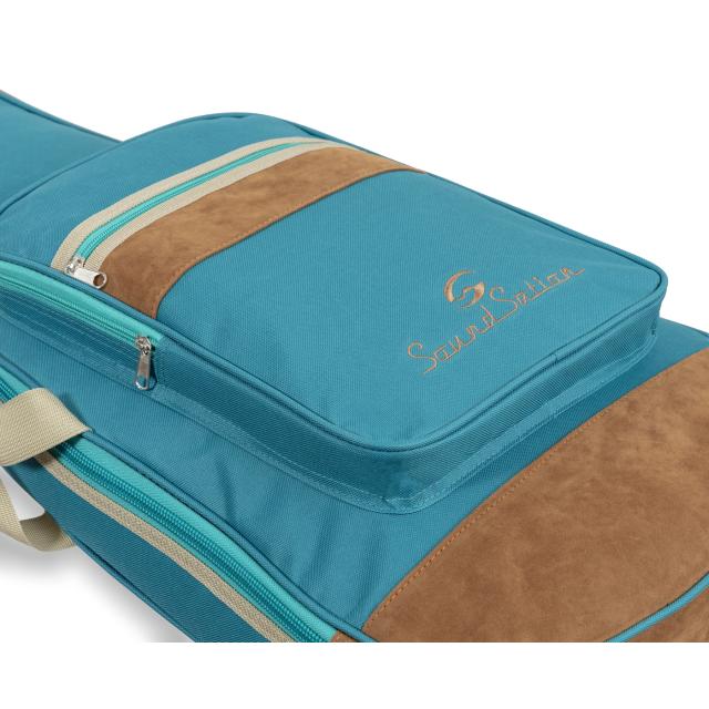 Borsa chitarra elettrica con inserti in pelle suede