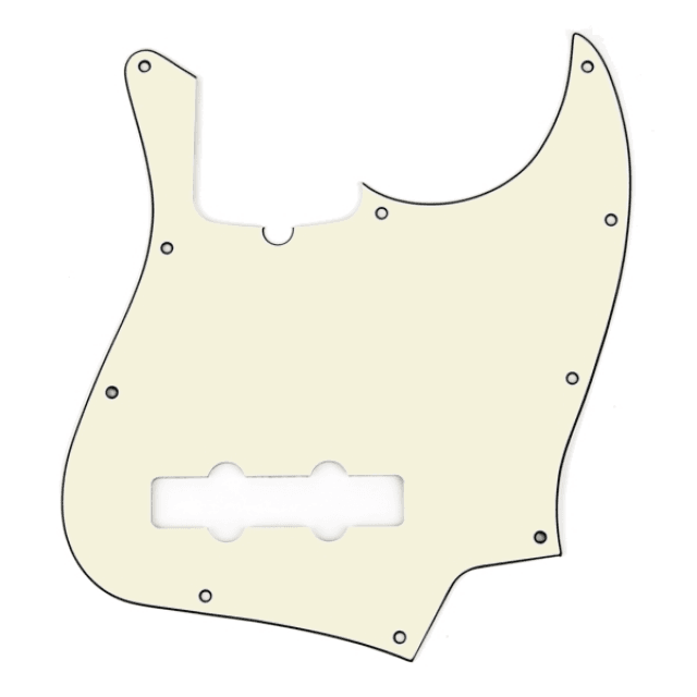 Pickguard for Jazz Bass, Argent White, Single Layer