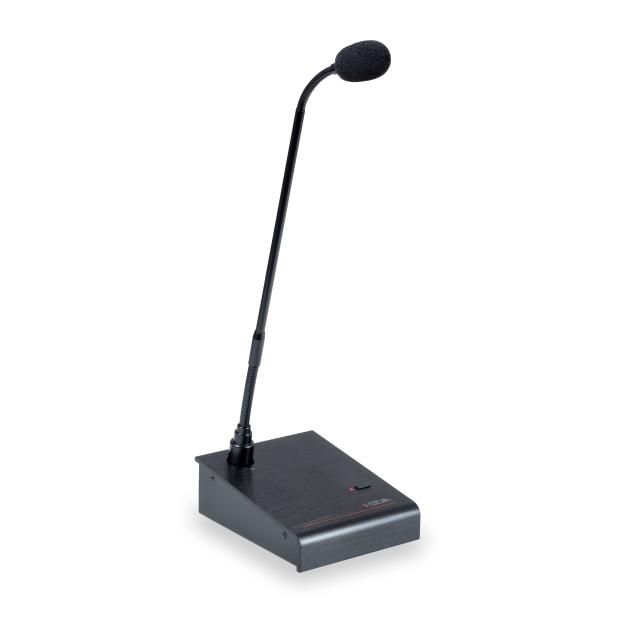 Universal Microphone Base with Electret Gooseneck, Paging Button and 5-pin Phoenix Terminal