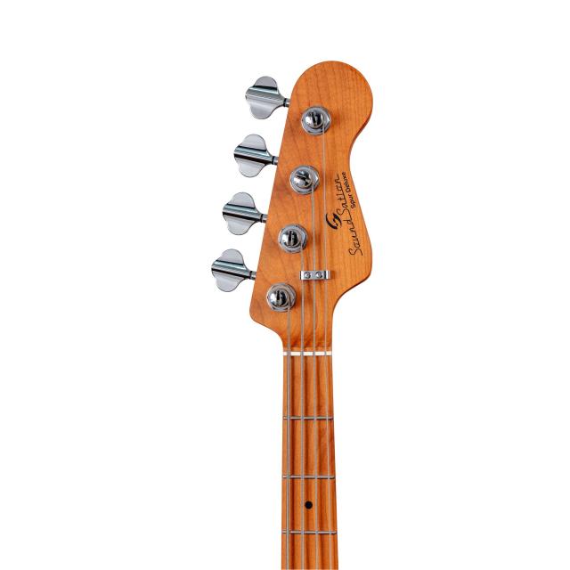 Electric bass with flamed top, roasted maple freboard and neck (4 strings)