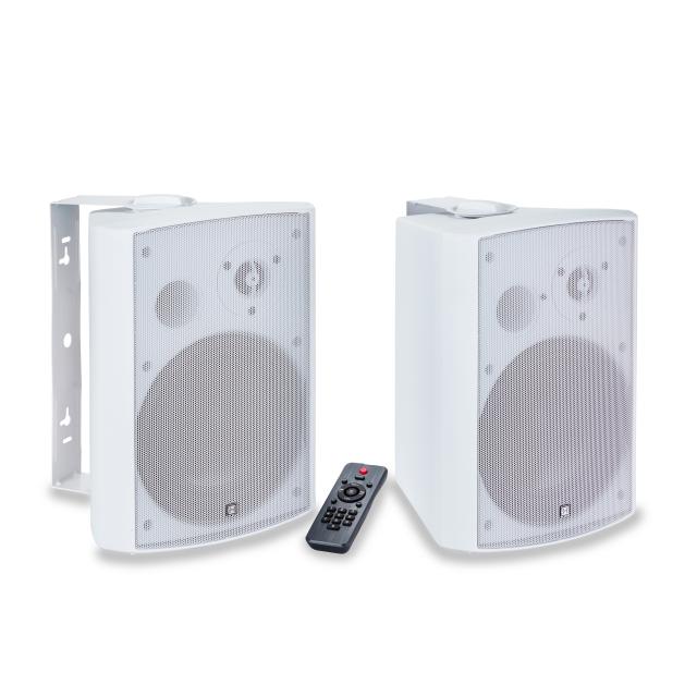 Set di Diffusori 2-Vie Attivo+Passivo per Montaggio a Muro - Bianco
