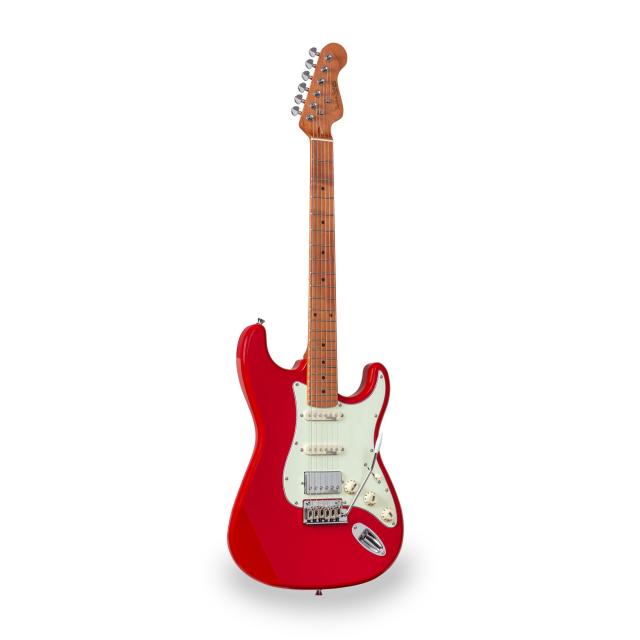 Chitarra elettrica con 2 single coil + humbucker splittabile e meccaniche autobloccanti (equipaggiata Wilkinson, tastiera e manico in acero roasted)