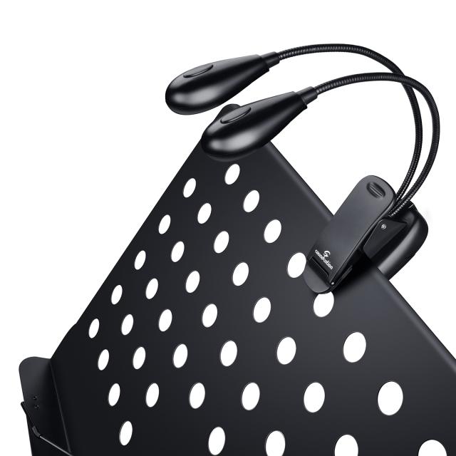 Double clip lamp for music stand (2x2 LED)