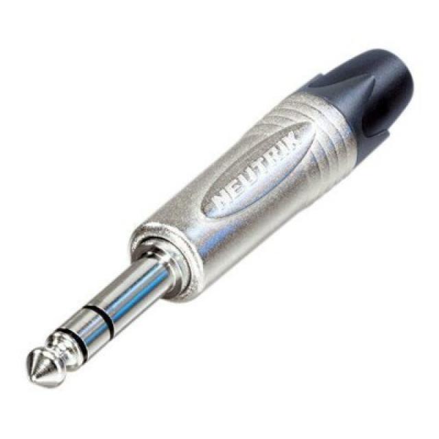 Jack professionale da 6.3 mm, 3 poli, contatti in nichel, guscio in nichel