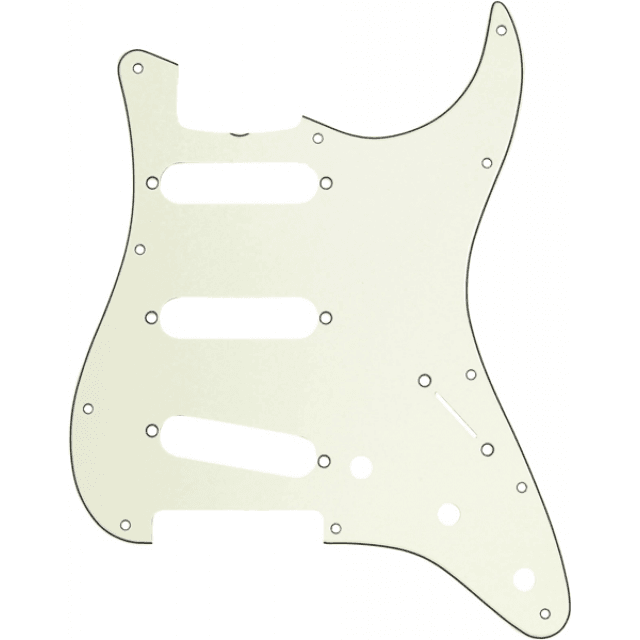 Pickguard, Stratocaster® S/S/S, 11-Hole Vintage Mount (with Truss Rod Notch), Mint Green, 3-Ply