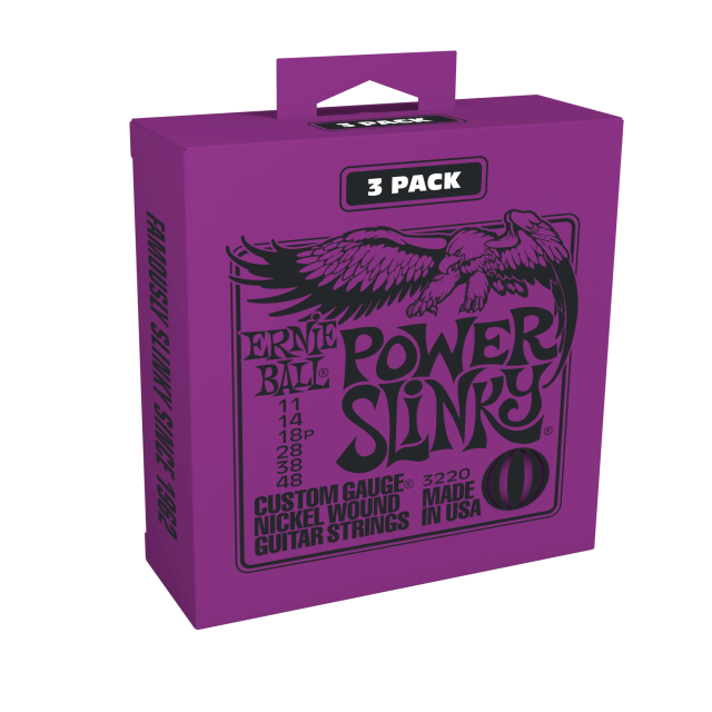 3-pack corde per chitarra elettrica Power Slinky Nickel wound 11/48