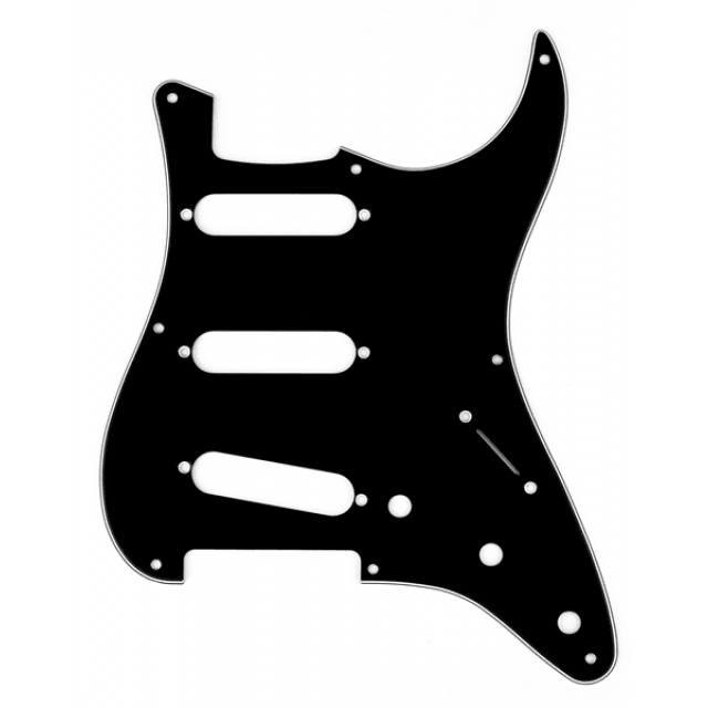 Pickguard, Stratocaster® S/S/S, 8-Hole Mount, Black, 3-Ply