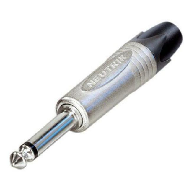 Jack professionale da 6.3 mm, 2 poli, contatti in nichel, guscio in nichel