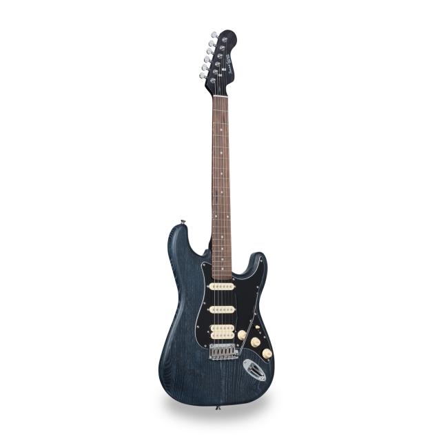 Double cutaway electric guitar with 2 single coils + splittable humbucker (nitro finish)