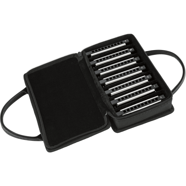 Blues Deluxe Harmonica, Pack of 7, with Case