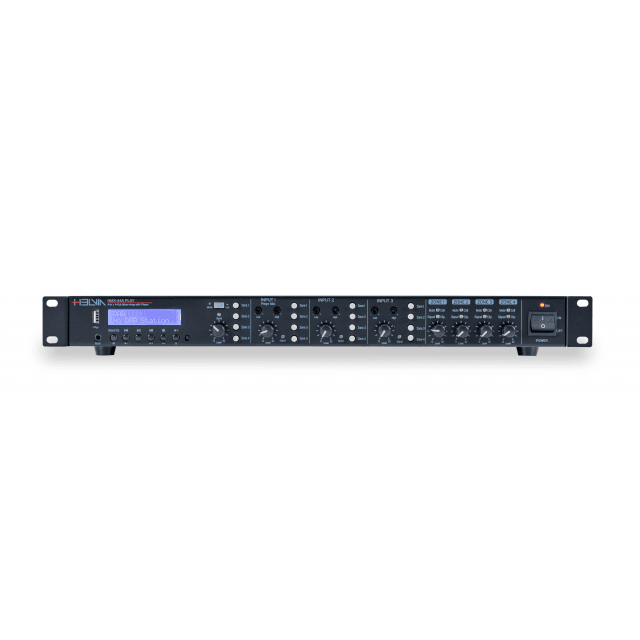 4x60W Rackmount 4-In / 4-Out Matrix Mixer-Amplifier with Multi-Player