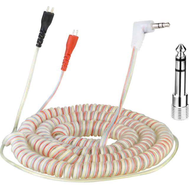 Coiled cable for Sennheiser HD 25 - 4,5m - transparent