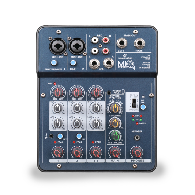4-Ch Mixer with OTG, Bluetooth and Soundcard