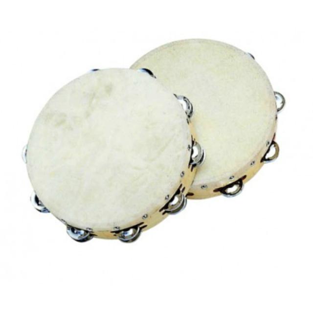 Tamburello in acero con pelle naturale 12"