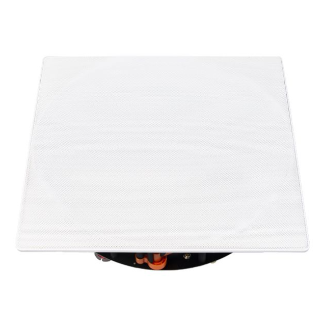 8” passive ceiling/wall-mounted high impedance speaker (square grille, white color)
