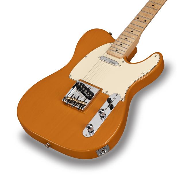 Cutaway electric guitar with 1 single coil and 1 lipstick pickup (equipped by Wilkinson®)