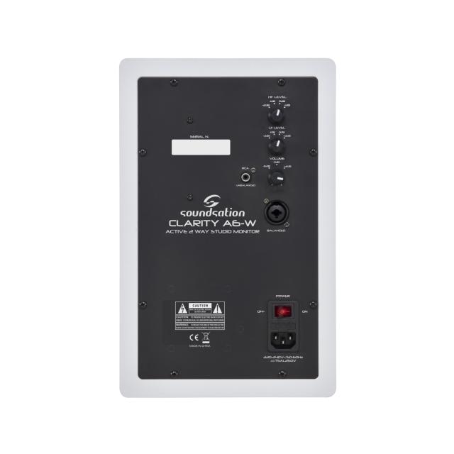 Monitor da studio bianco a 2 vie biamplificato con Woofer da 6,5"