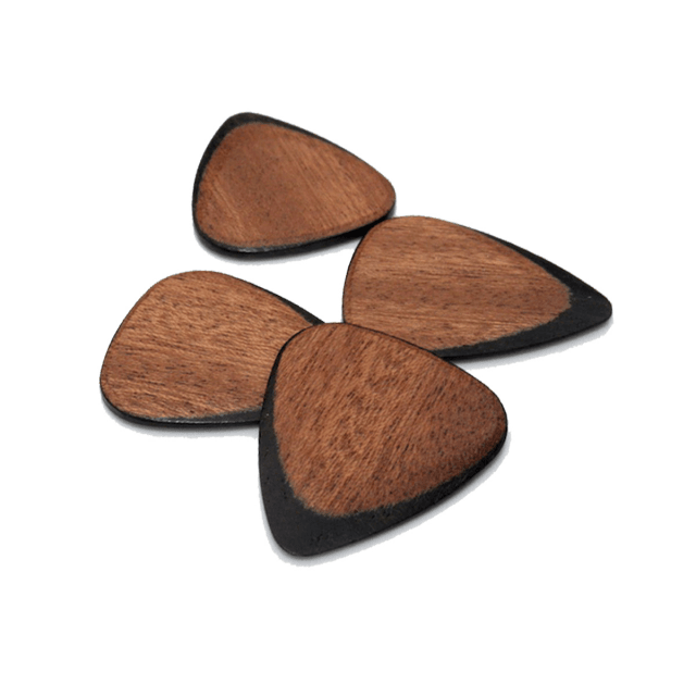 Pack of 10 three-layered wood plectrums
