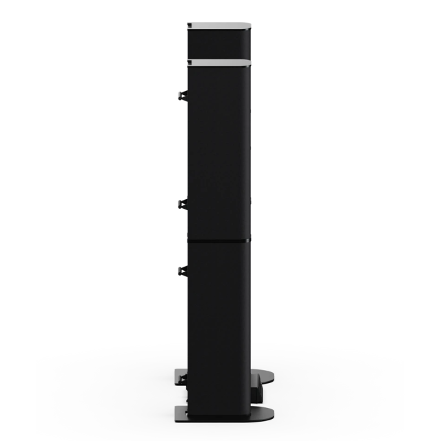 Coppia di Diffusori di Design a Colonna Full-range completi di accessori + Amplificatore 4CH x 2500W @4Ω