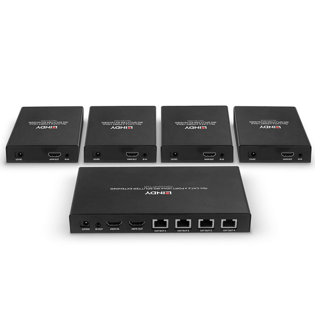 Extender Cat.6 Splitter HDMI 4K60 & IR 4 Porte, 70m