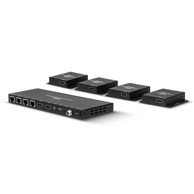 4 Port 4K30 HDMI & IR Cat.6 Extender Splitter, 70m