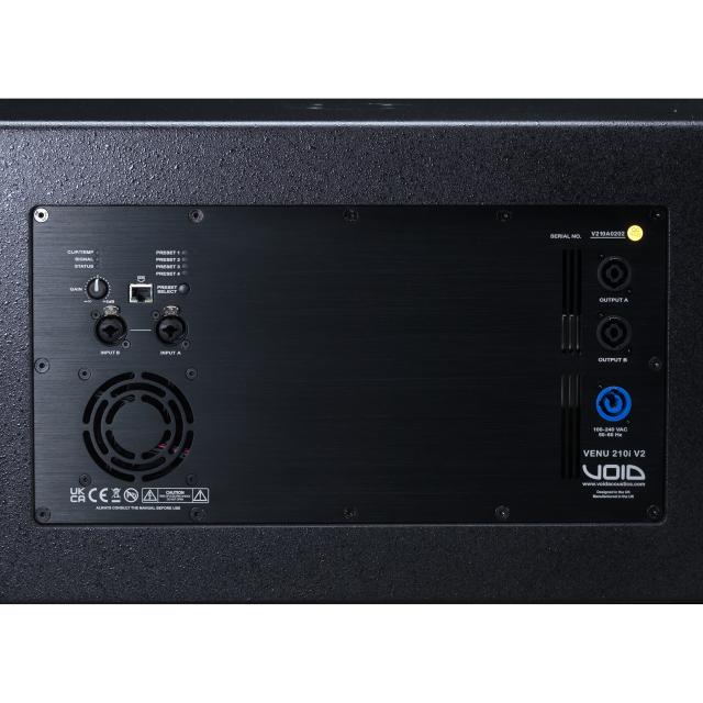 Active subwoofer with dual 10" transducers, integrated DSP and amplifier module (black)