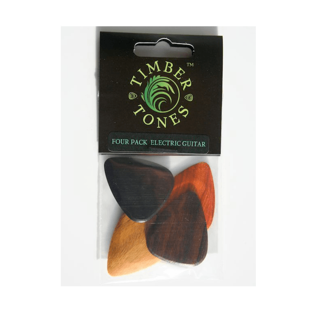 Four Wood Plectrums Pack for electric guitar