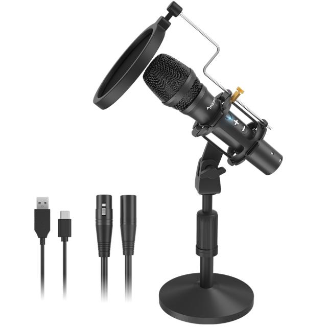Microfono USB/XLR  dinamico da tavolo AU-HD300T