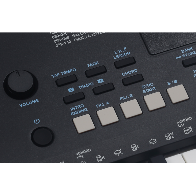 Tastiera entry-level "Touch Response" a 61 tasti con sistema di illuminazione dei tasti a LED