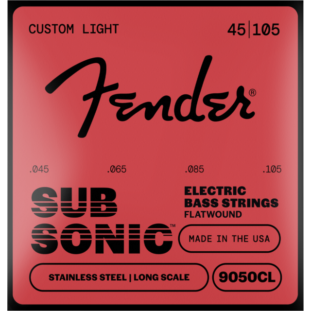 Muta Fender  SubSonic™ 9050CL Bass Strings, Flatwound Stainless Steel, Long Scale, Gauges .045-.105, 0739050404