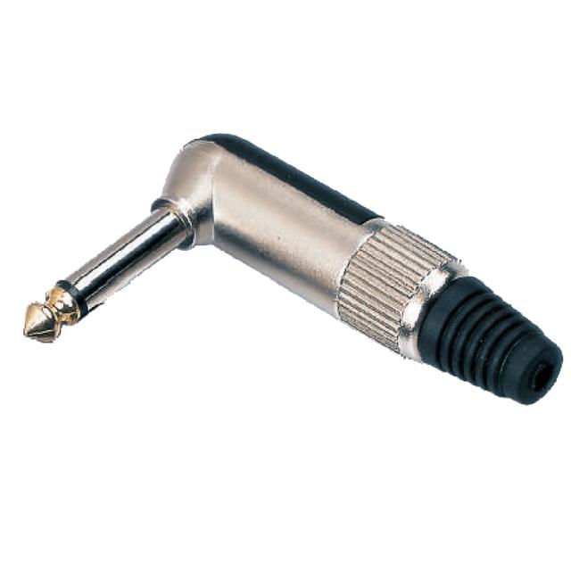 Metal angled connector 6.3mm jack MONO (25 pcs box)