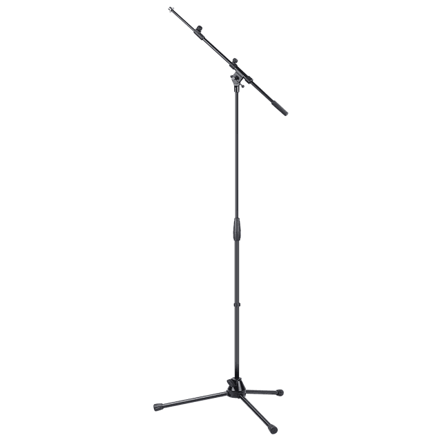Microphone boom stand with metal tripod base