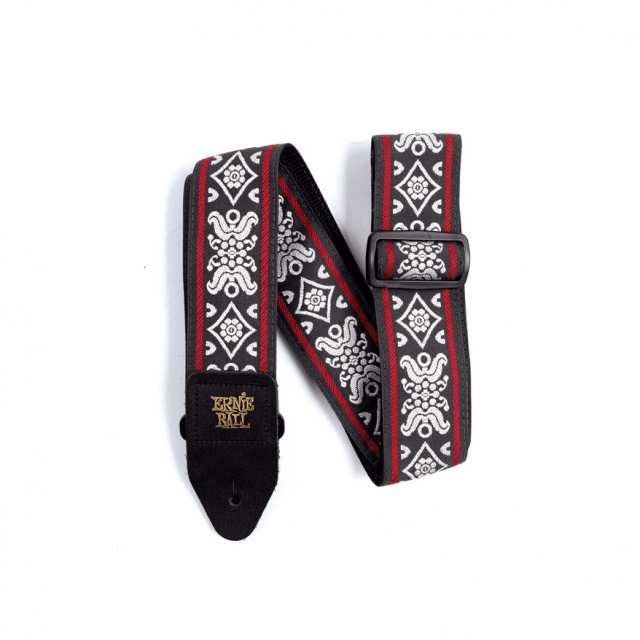 Blackjack Red Jacquard Guitar Strap