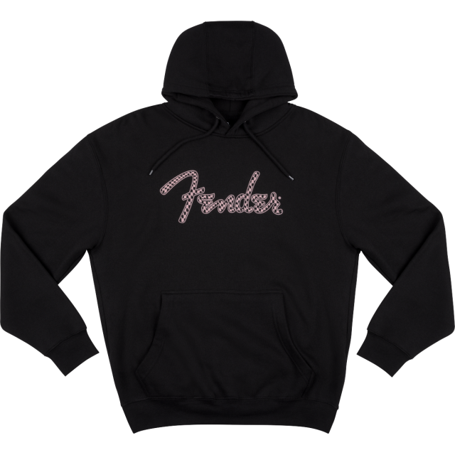 Fender® Spaghetti Logo Wavy Checker Hoodie, Pink Checker, L