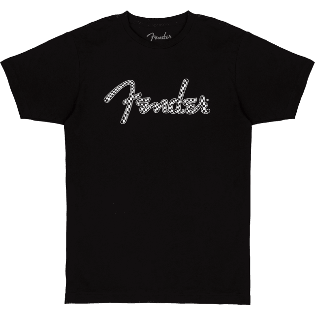 Fender® Spaghetti Wavy Checker Logo Tee, Black, XL
