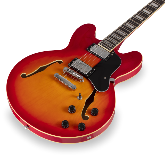 Double cutaway semi-acoustic guitar w/Humbuckers